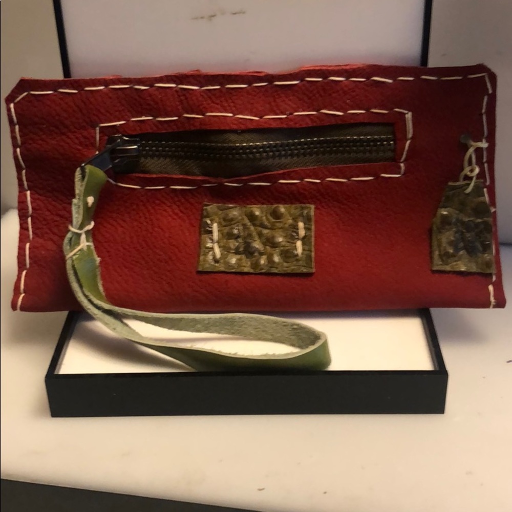 Handmade leather wristlet